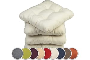 sunnypillow Cuscini Sedie Cucina Set da 4-45 x 45 x 8cm - Per uso Interno ed Esterno - Cuscini Sedia da Giardino Cuscini Coprisedie Cuscino - Cremoso
