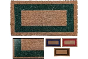 LUCA HOME LucaHome - Felpudo Entrada casa - Felpudo Fibra de Coco Natural Antideslizante - Original y Elegante - Exterior e Interior - Resistente para hogar, Oficina, terraza y jardín (Verde, 50 x 90 cm)