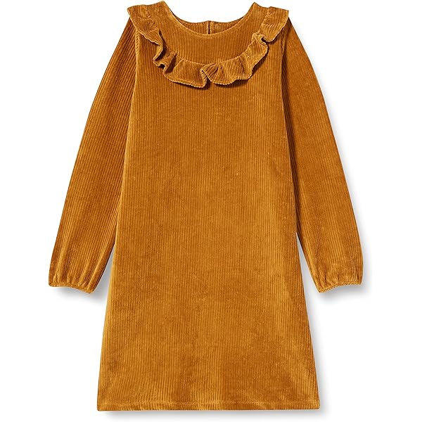 Vertbaudet Mädchen Baby Sweatkleid Beige Golden - Größe 74