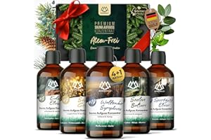 ‎NORDHOLZ NORDHOLZ® Saunaaufguss Set [5x100ml Atemfrei] besonderes & natürliches Sauna Aufgussmittel - intensiver & erholsamer Duft - Sauna Zubehör