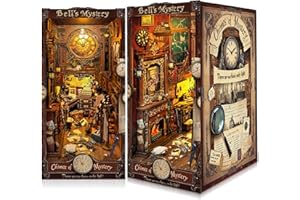 CRIOLPO Kit Book Nook DIY per Adulti - Casa in Miniatura con Luci LED da Montare, Modellismo 3D Creativo per Decorare Librerie - Regalo Originale per Appassionati di Fai da Te