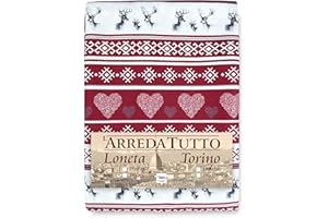 Tex family Telo ARREDO copritutto Gran Foulard COPRILETTO copridivano Tessuto LONETA (Cervino Rosso, 2 Piazze)