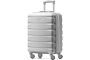 Flight Knight Walizka z twardą obudową ABS, opcje kabiny i pakowania, dopuszczone dla ponad 100 linii lotniczych, w tym easyJet, British Airways, RyanAir, Virgin Atlantic, Emirates, srebro,