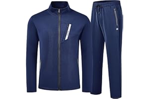 AjezMax Trainingsanzug Herren Langarm Jogginganzug Freizeit Sport Laufanzug Tracksuit Sweatjacke Sporthose Fitness Sportanzug mit Reißverschluss
