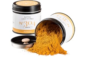 ‎RIMOCO Rimoco N°304 Bio Rotes Thai Curry - Currymischung fruchtig, mild & exotisch | Ideal als Gewürz Currypulver oder für Currypasten | Bio Anbau (DE-ÖKO-007) | 60g in eleganter Gewürzdose mit Aromadeckel