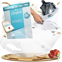 Gleitbrett Für Thermomix TM5 & TM6 – Mühelos Verschieben Mit Lenkbaren Rädern, Schützt Die Waage Und Absorbiert Vibrationen (Weiß, Acrylglas)