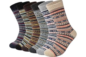 YSense Beau 6 par ciepłych skarpet męskich z wełny merynosów, termiczne, zimowe, grube, oddychające, do chodzenia, wędrówek, jazdy na nartach, trekkingu, biznesowe, przytulne, do łydki, prezent