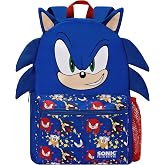 Sonic The Hedgehog Children's Backpack with Ears and Spikes 3D, Blue, One Size