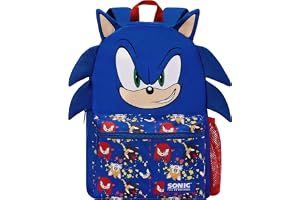 Sonic The Hedgehog Ryggsäck Pojkar med 3D Öron och Taggar, Blå, One Size