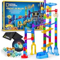 NATIONAL GEOGRAPHIC Knikkerbaan met Gemotoriseerde Lift – 95-delige Knikkerbaan Set met Spiraallift, 20 Knikkers, Opbergtas en Meer – Apparatuur voor Eeuwige Beweging – Educatief Fysicaspeelgoed
