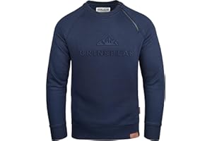 Grin&Bear Herren Slim fit Crew Neck Pullover Sweatshirt mit gestempeltem Design Logo GEC548