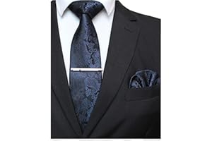 JEMYGINS Cravatta Uomo Paisley Design in Diversi Colori con Fazzoletto e Fermacravatta