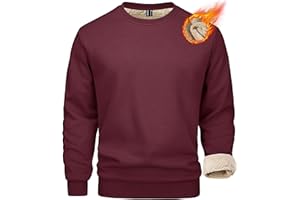 MAGCOMSEN Men's Sweatshirts Fleece Jumper Thermal Pullover Crew Neck Sweater Winter Work Thermal Tops
