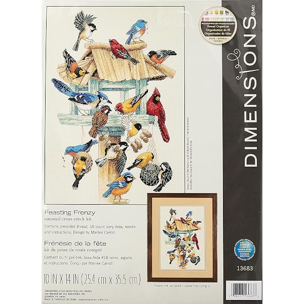 Dimensions Kreuzstich-Set „Verteilt Die Freude“ – Wintermotiv Auf Elfenbein-Aida, Inkl. Garn & Nadel