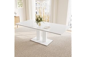 ‎JIEXI JIEXI Tisch Ausziehbar Moderner Esstisch, Rechteckiger MDF-Küchentisch 160-200cm, Esstisch mit Stabiles Untergestell, für 6-8 Personen, Küche, Wohnzimmer, Büro, Kleiner Raum