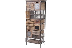 Mendler Apotheker-Schrank HWC-A43, Kommode, Tanne Holz massiv Vintage Shabby-Look 143x56x33cm
