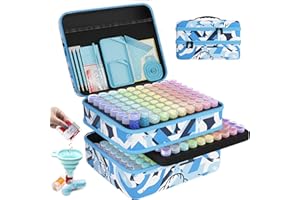ARTDOT 5D Diamond Art Storage Boxes with 240 Slots, 282pcs Diamond Art Accessories and Tools Kits with Pens for Adults(Blue)
