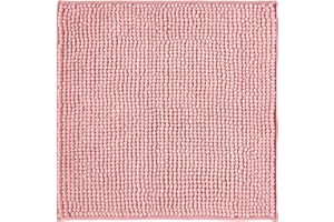 Decomira Alfombra de Baño Antideslizante de Chenilla | Alfombrilla súper Absorbente y Lavable a máquina | para el baño, la Ducha, la bañera o como Alfombra WC | Rosa - 45x45 cm
