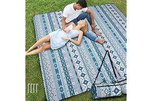 WICKERLAND Picknickdecken, extra groß, wasserdicht, sanddicht, mit Schultergurt, maschinenwaschbar, für Strand, Graskonzert, Park, Rasen, Reisen, Frühling