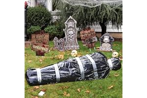 ZZXLOPEZ Cadáver Falso de Halloween, Cuerpo Empaquetado Aterrador y Realista, Cadáver Falso Inflable Prop,Decoración de Halloween Corpse Props, Espeluznante Decoración de Casa Encantada para Exterior