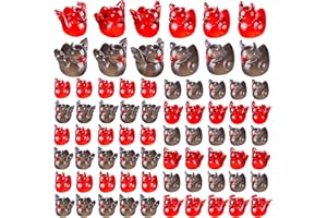 WIURGOHA Halloween Mini Ducks,60pcs Luminous Tiny Resin Small Little Devil Ducks Miniature Glow in The Dark Figures for Dollhouse Decor Accessories Garden Micro Landscape Aquarium Potted (12 Styles)