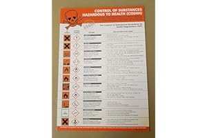 DAVE CHARLES DESIGNS COSHH POSTER A4 (297mm x 210mm) LAMINATED 400g The clearest Cosh Cupboard Safety Sign. Health and safety signs