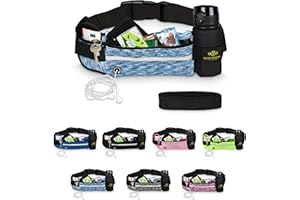 ‎LUCKY HUMANS Lucky Humans Laufgürtel für Sport, Joggen & Laufen mit Handy-Tasche blau - Damen & Herren Bauchtasche mit Flaschen & Handy-Halterung - Trinkgürtel Running & Walking Belt - Jogging & Lang-Lauf Zubehör
