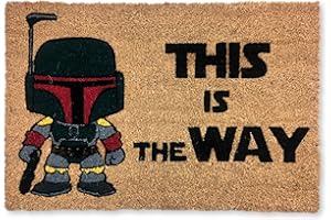 koko doormats Felpudo Entrada Casa Original de Coco Natural “This is The Way” | Alfombra de Entrada Antideslizante para Exterior e Interior | 60x40 cm | Diseño Divertido y Friki | Base PVC Segura