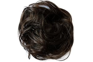 CAISHA Parrucchino Elastico Disordinato Leggermente Ondulato Naturalmente Fibra Sintetica Marrone G4B