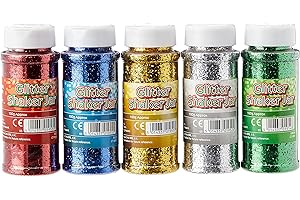 BE CREATIVE Creation Station CT1959 5 x 100 g 5 Glitter Shaker Jars, Assorted, Multi-Colour