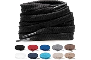 TULMERO 2 Paare Schnürsenkel 100% Baumwolle - Sneaker Schnuersenkel Flach, 8 mm Breite Flat Sneaker Shoelace, Ersatz Schuhbänder für Turnschuhe