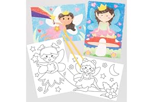 Immagini Fatine Sand Art Baker Ross (confezione da 8) - Immagini autoadesive pre-progettate per l'arte della sabbia per bambini