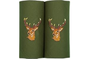 MANDITTIONS Boxed Set of Embroidered Cotton Country Themed Handkerchiefs