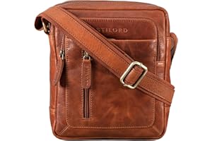 STILORD 'Jamie' Men's Leather Bag - Perfect for Travel & Daily Use - Small Vintage Messenger Bag for 9.7 Inch iPad - Modern Shoulder Bag for Men