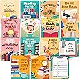 Decorably 15 Reading Posters for Classroom Elementary, 11x14in Matte-Laminated Educational School Library Decor