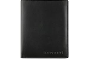 Bugatti Super Slim Portfel z naturalnej skóry - cienki z ochroną RFID, czarny