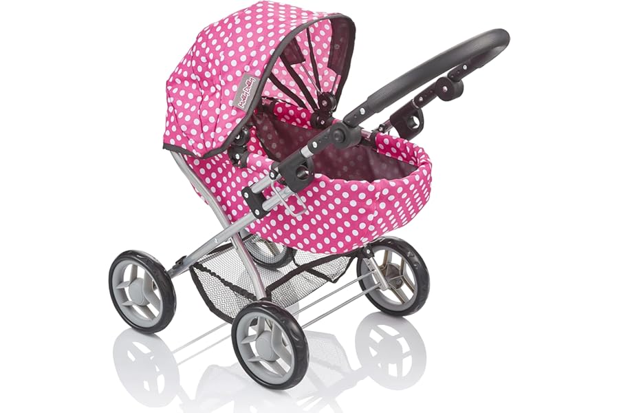 Molly Dolly My First Dolls Pram - Adjustable Toy Pram for Girls Age 2-5 Year Old - Baby Doll Pram - Dolls Toy Pushchair Stroller