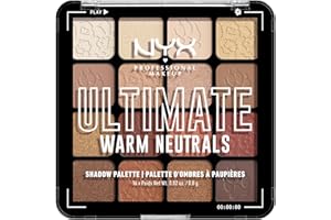 NYX Professional Makeup Palette Ombretti Ad Alta Pigmentazione, Texture Setosa, Finish Matte, Brillante e Metallizzato, 16 Colori, Formula Vegana*, Ultimate Shadow, Warm Neutrals