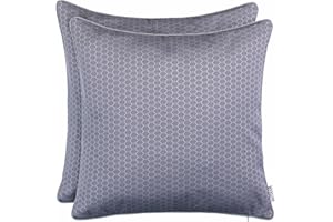 Brandsseller Outdoor Garden Cushion Honeycomb Look Dirt- and Water-Resistant with Zip Approx. 45 x 45 cm, dark grey