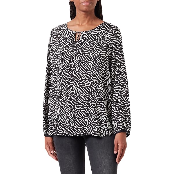 Comma Damen Bluse Mit V-Ausschnitt & Bindeband - Lockere Passform Für Lässigen Chic