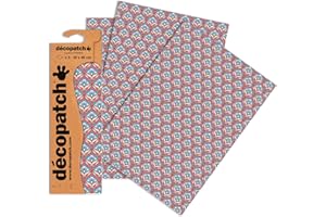 DÉCOPATCH Clairefontaine ES Decopatch – Papel de cerámica – rojo/azul/blanco (Pack de 3 hojas)