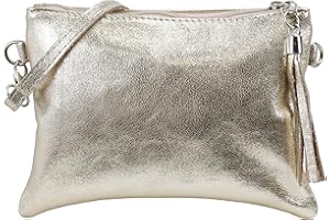 SH Leder, Anny G248 - Borsetta a tracolla in vera pelle, pochette, borsa da sera, 22 x 15 cm