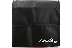 kwmobile Hülle kompatibel mit KitchenAid 4,3-4,8 liter - mit 3 Fächern - Küchenmaschine Staubschutz Abdeckhaube in Weiß Schwarz Smile Herz