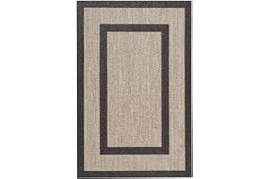 Estores Basic Alfombra Vinilica Salon Premium Alfombras de habitación Comedor baño Cocina Lavable Antideslizante y Resistente para Interior y Exterior Cuadros Marrón 160x230 cm