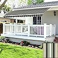 Greenbay 3.5 x 2.5m DIY Patio Retractable Manual Awning Garden Sun Shade Canopy Gazebo Multi-Stripe with Fittings and Crank Handle