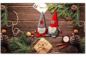 TAPPETIK Tappeto natalizio, Passatoia in Stampa Digitale Alta qualità, Ampia Gamma di Colori e Disegni vari (Serie Digit NATALE) - (Gnomi e lettera, 52x140 cm)