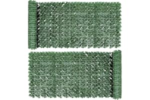 BlueEour 2PCS Artificial Ivy Privacy Fence Screen, 3mx1m Evergreen Leaf Decorative Fence, Artificial Ivy Leaf Hedge Fence Screen, UV Fade Protection for Wall Landscaping Balcony Garden Outdoor Decor