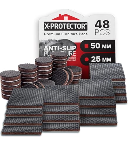 Slipstick GorillaPads Non Slip Furniture Pads/Gripper Feet Floor Protectors (Set Of 8) Premium 100mm Pre-Scored Square Self Adhesive Rubber Stoppers For Furniture Legs, Black, CB157-8 - View #7
