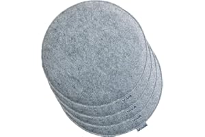 ‎BRANDSSELLER Brandsseller 4er Set Sitzkissen aus Filz Ø 35x2 cm – Robuste Stuhlauflagen für innen und außen, rundes Sitzpolster, strapazierfähiges Kissen für Stühle – Hellgrau