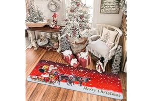 RNSSEZ Tappeto Runner Corridoio, Tappeto Natalizio per il Corridoio, Tappeto Cucina Passatoia Antiscivolo Lavabile Natalizio - 60 x 180 cm (23.6 x 70.9 in)